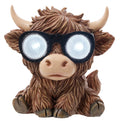 9" RESIN SOLAR HIGHLAND COW-0