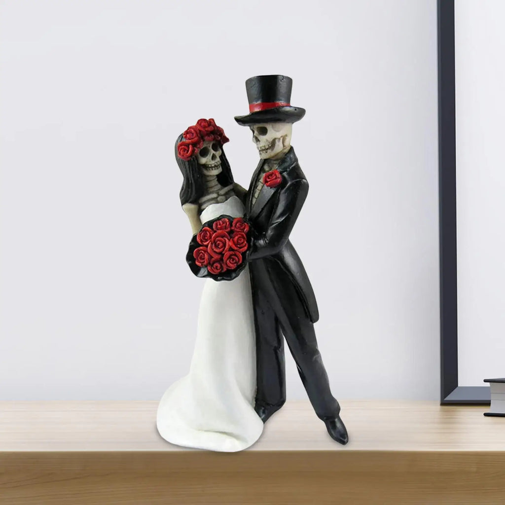 NNEOBA Skull Wedding Couple Resin Statue-3