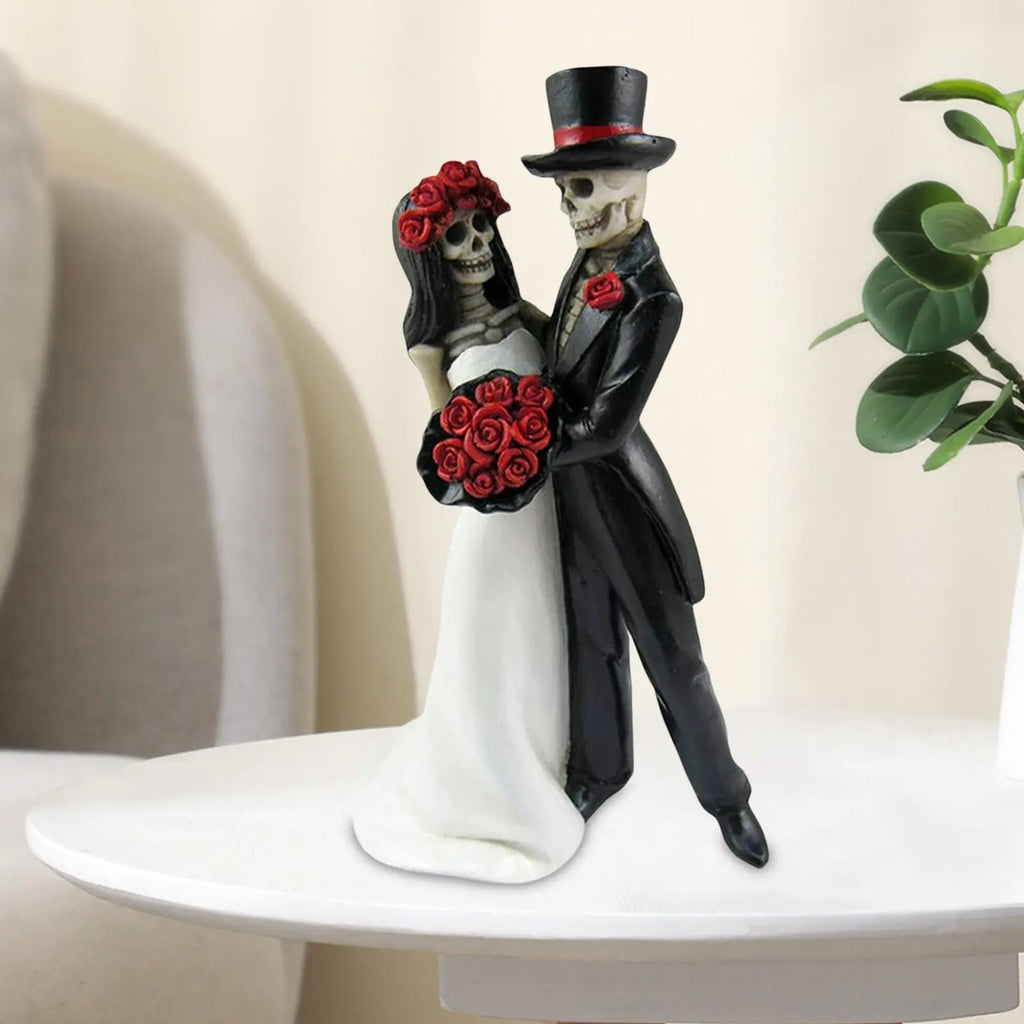NNEOBA Skull Wedding Couple Resin Statue-1