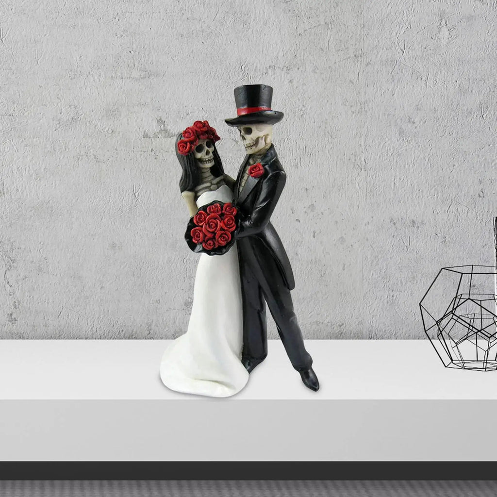 NNEOBA Skull Wedding Couple Resin Statue-4