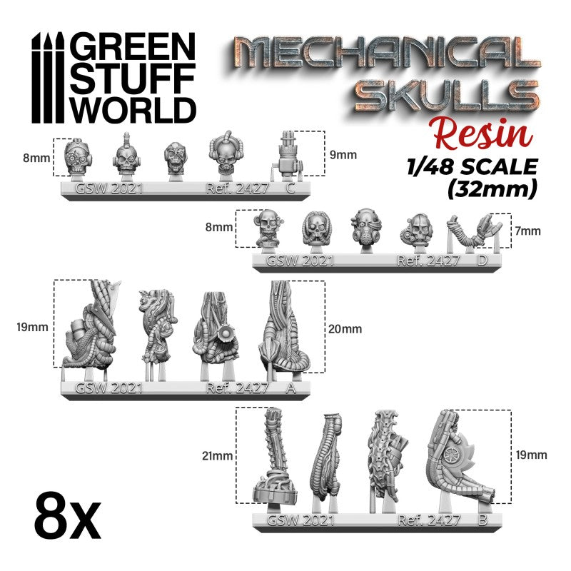 Green Stuff World Resin Mechanical Skulls-1