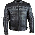 MEN SKULL  MOTORCYCLE LEATHER SKULL RACING JACKET - XXXXL