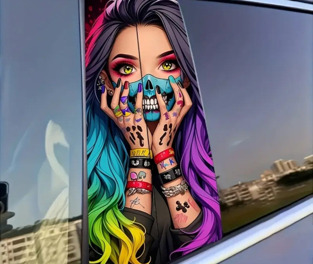 Mid-car window decal