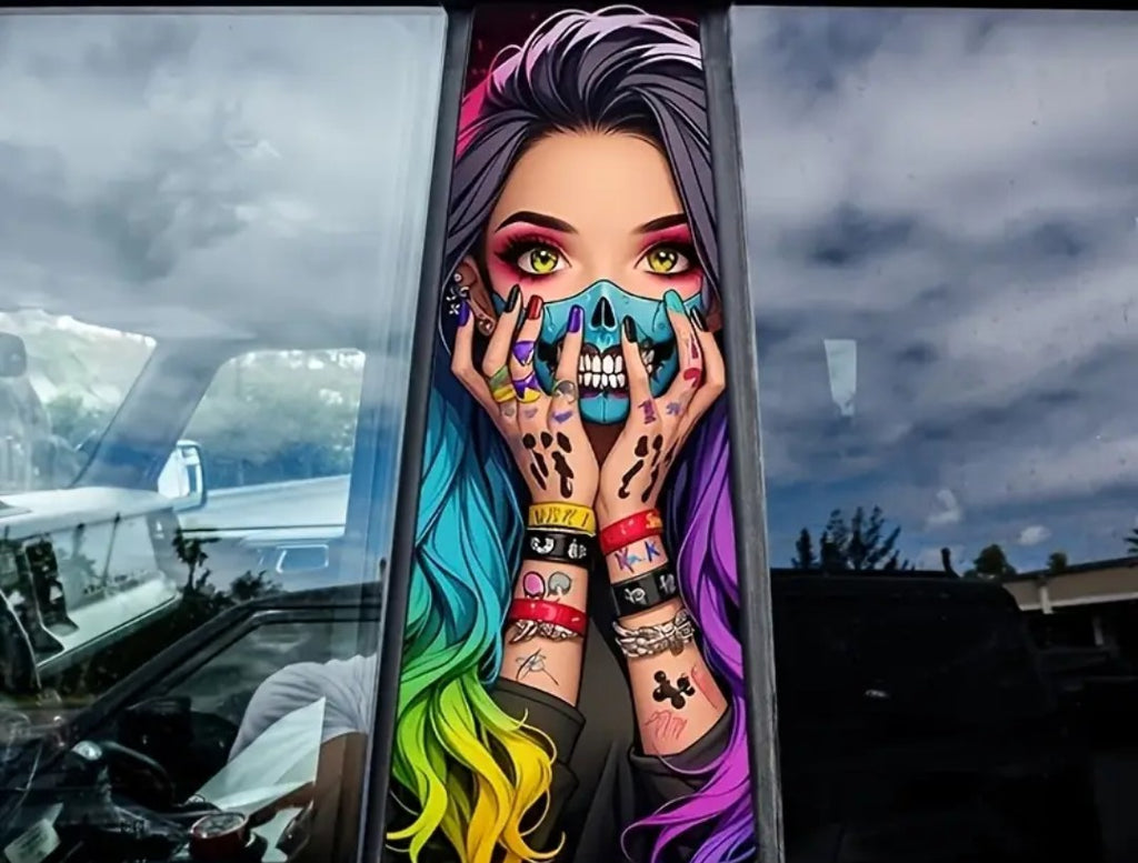 Mid-car window decal