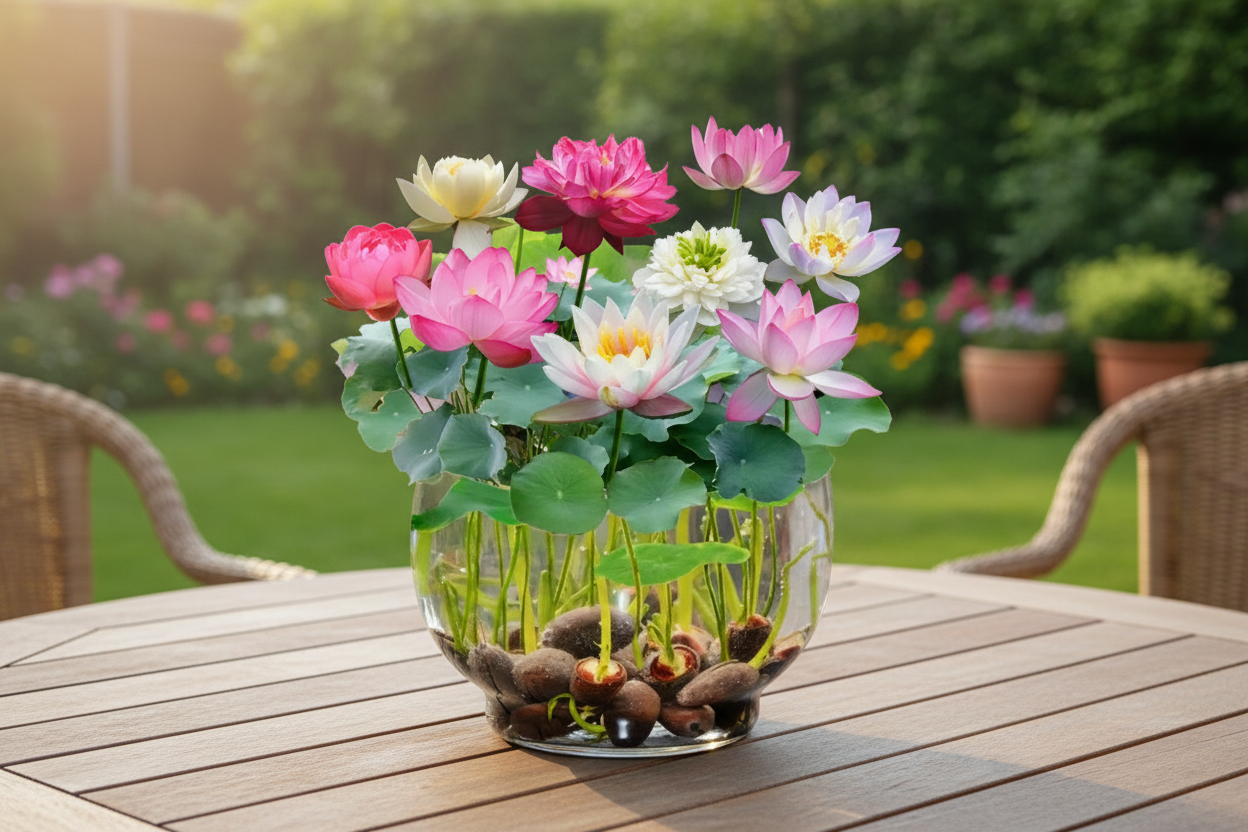 Lotus flower sprouts and seeds