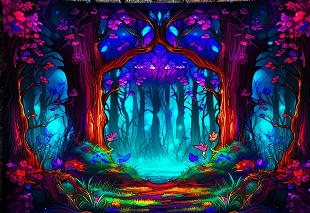 Glowing Forest Tapestry