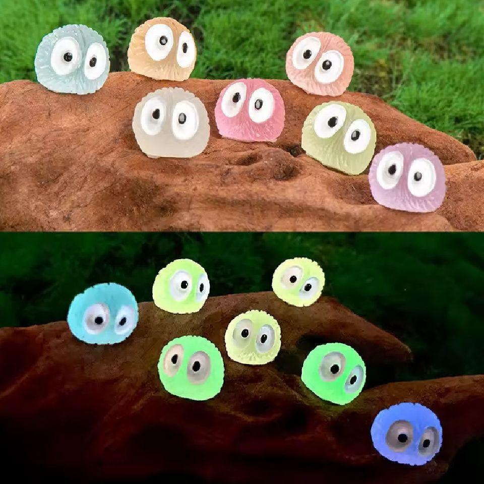 Glow in the Dark Mini-Figuren – 14er-Set – Mehrfarbig – Höhe 1 cm – Leuchtende Deko für Terrarium, Pflanzen & Regal-0