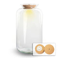 Flaschengarten - Terrarium Flasche + LED in Kork - Sven XL - ↑43cm – Recyceltes Glas – Geschlossenes Terrarium – Mit Beleuchtung-0