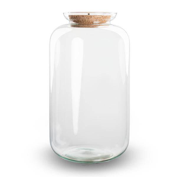 Flaschengarten - Terrarium Flasche + LED in Kork - Sven XL - ↑43cm – Recyceltes Glas – Geschlossenes Terrarium – Mit Beleuchtung-2